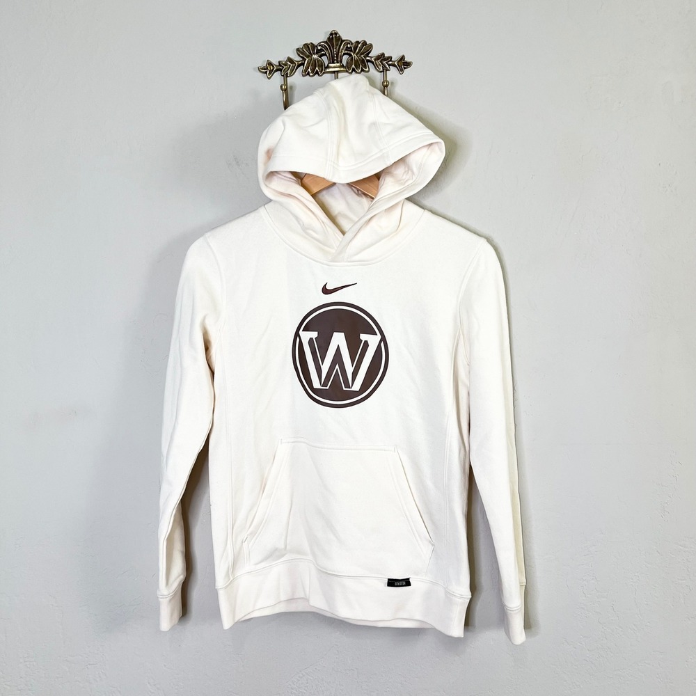 Golden State Warriors Nike Hoodie Youth Size M 10/12 Cream NBA City Edition New